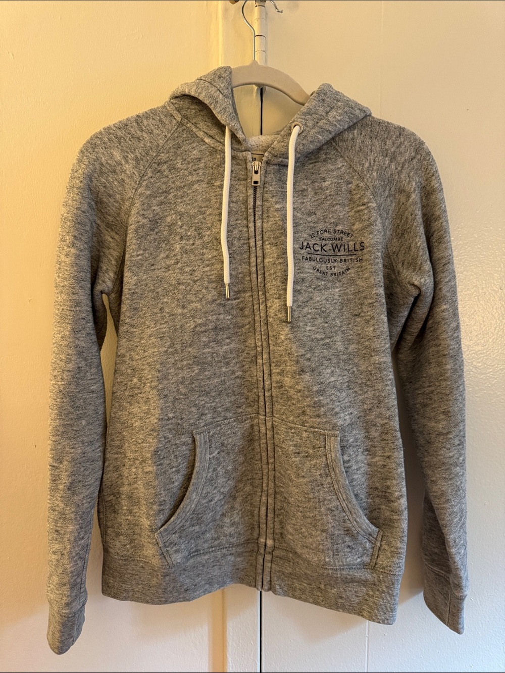 Jack Wills Grey Men's Full-Zip Hooded Sweatshirt